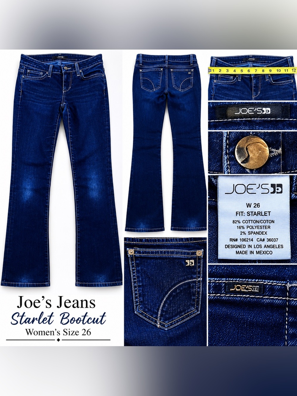 Joe’s Jeans Starlet Bootcut Jeans Women’s Size 26 Dark Wash Stretch Denim